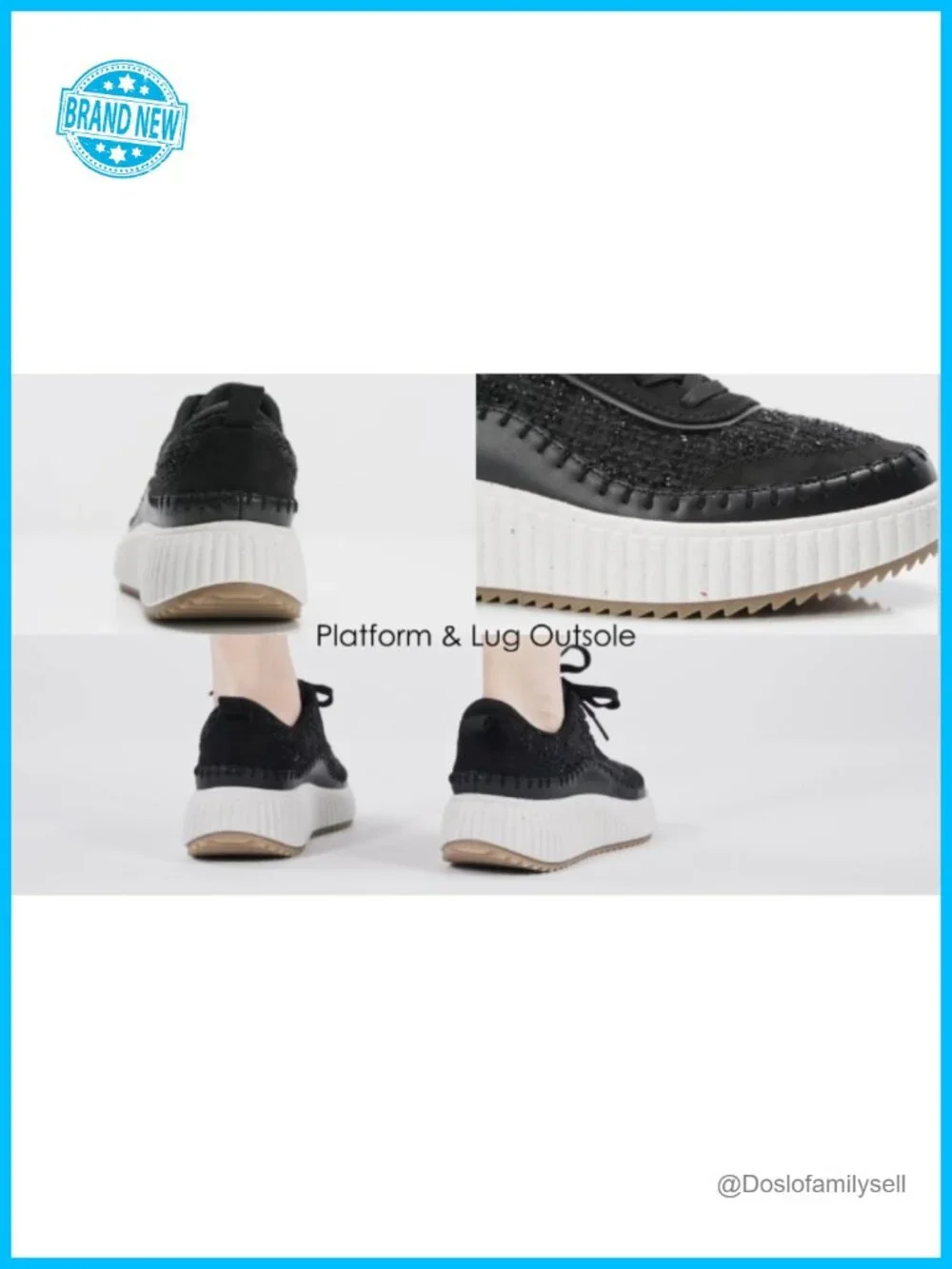 Women Chunky Platform Fashion Sneakers Tweed Comfortable Casual Sneaker